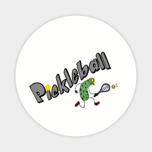 Funny Pickle Playing Pickleball Magnet